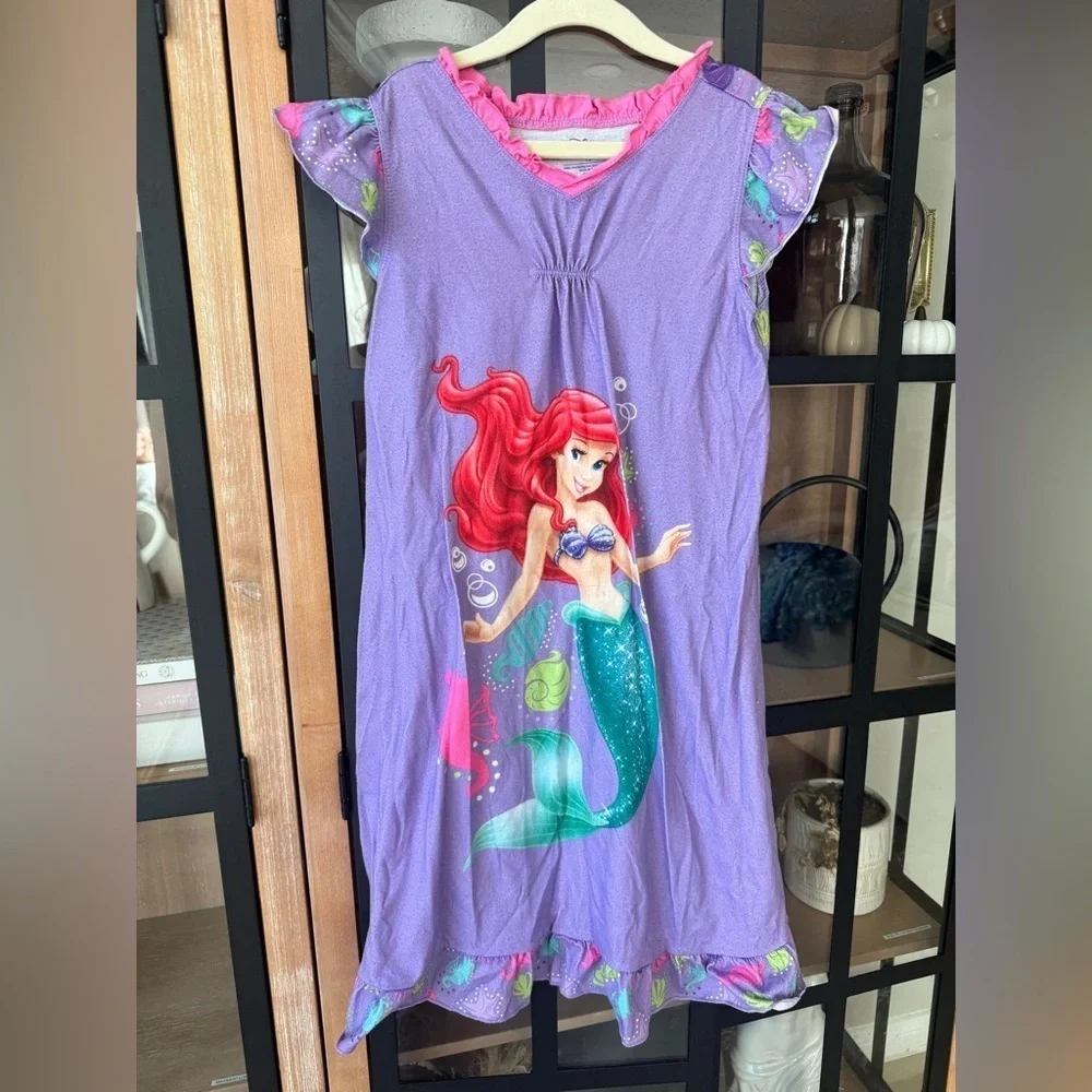 Vintage Disney Store Ariel dress Little Mermaid nightgown girls ruffle princess